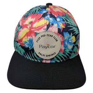 Crown Snapback Black One Size Paycor Palm Springs FY25 Tropical Floral Hat